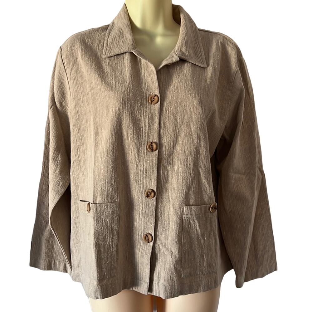 Sport Timer Vintage Beige Lightweight Jacket Blazer Woman Size Medium